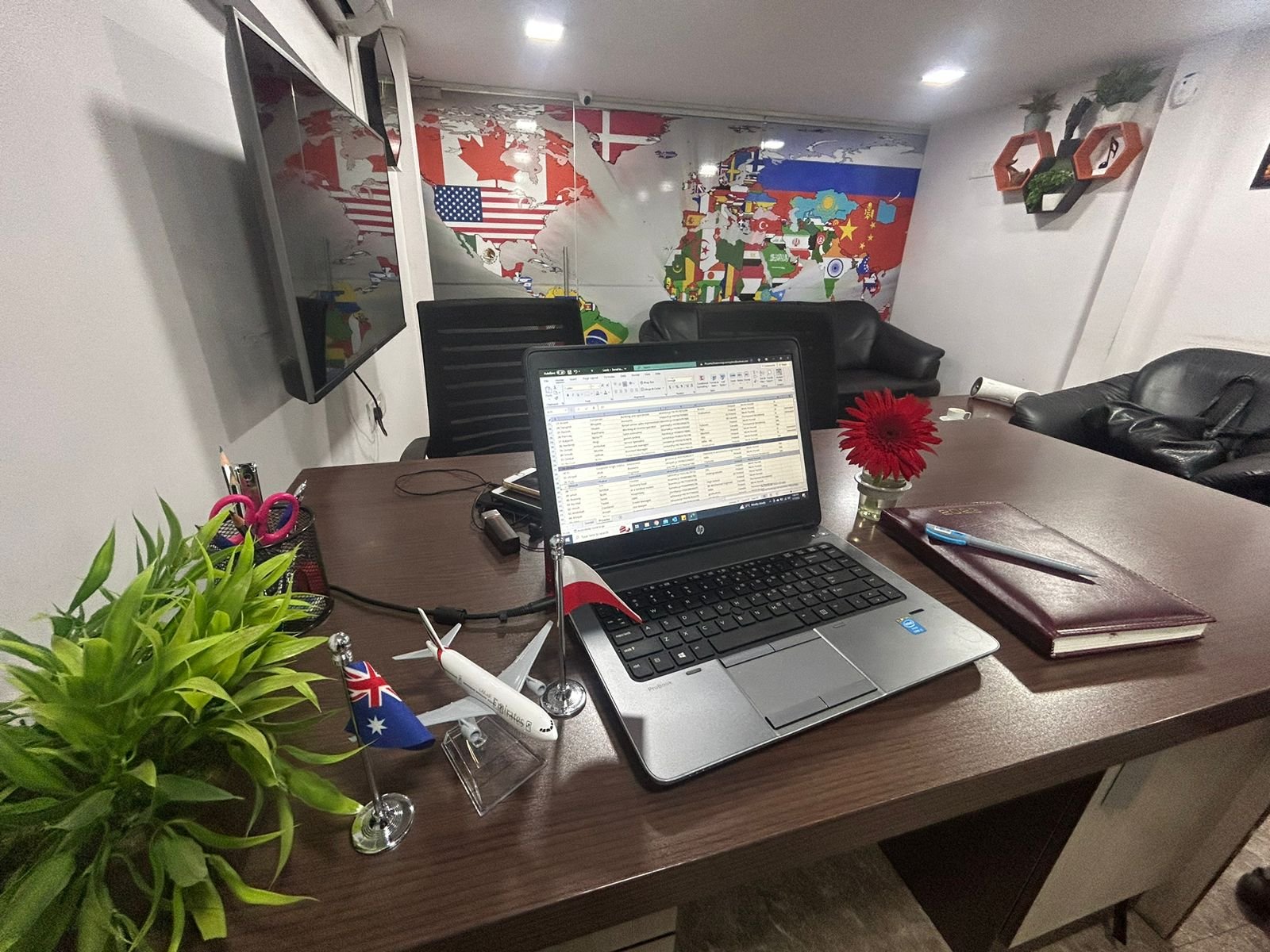 A consultant’s desk in the DreamWings office in Andheri West, Mumbai